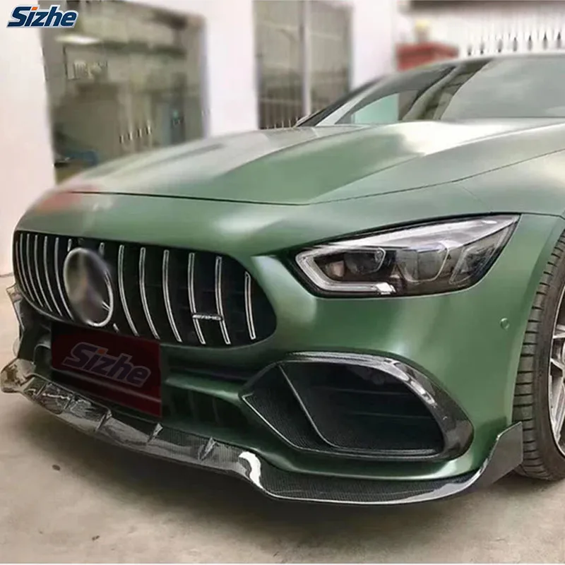 سبويلر الشفة الأمامية من ألياف الكربون لسيارة Mercedes Benz AMG GT43/GT50/GT53/GT63 - ملحقات طقم هيكل السيارة عالية الجودة #5