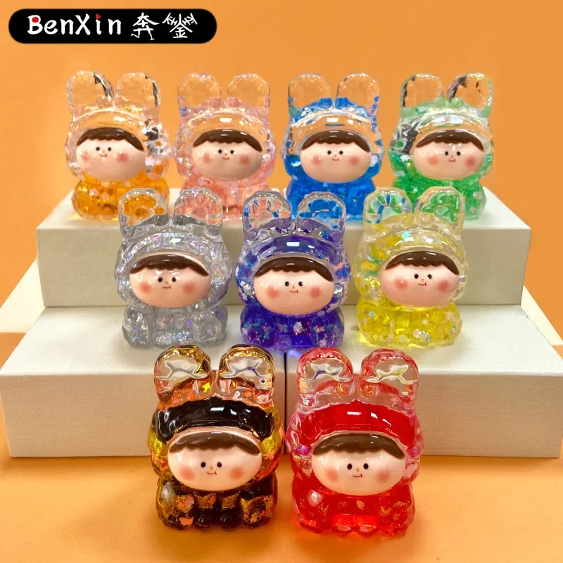 

2025 Miniso Miniature impregnated oil flow sand decorative gift acrylic small ornaments