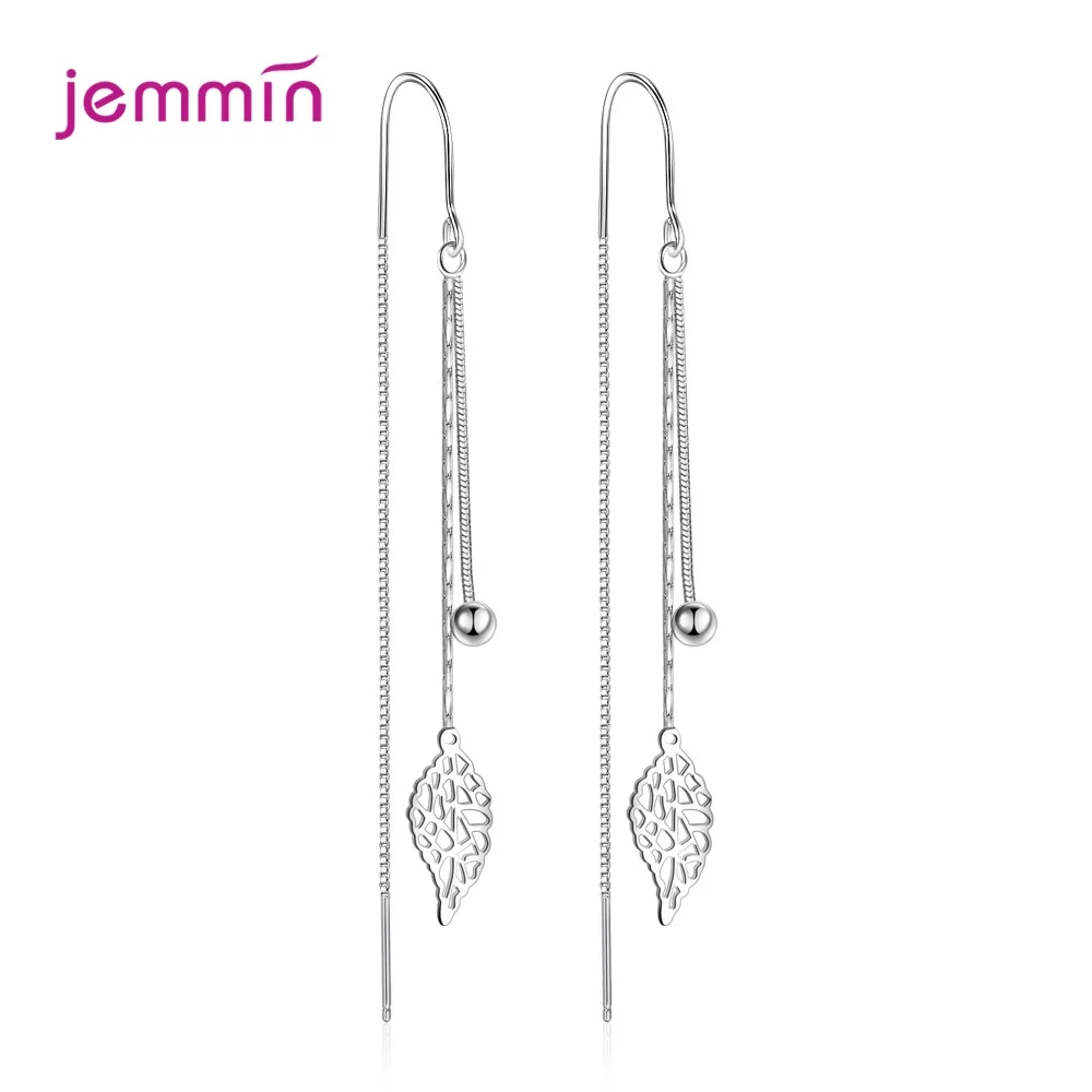 925 Sterling Silver Trendy Leaf Shape Statement Drop Earrings For Women Girls Anniversary Gift Fashion Jewelry Wholesale