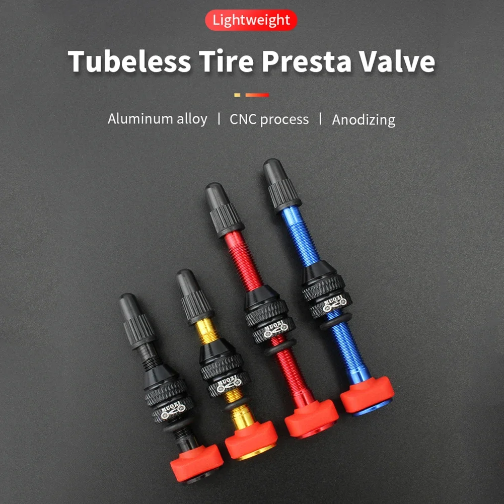 MUQZI Bike Alloy Tubeless Tire F/V Presta Valve MTB Road Bicycle Tubeless Rim CNC Alloy Nipple Brass Core Valve 40mm 60mm