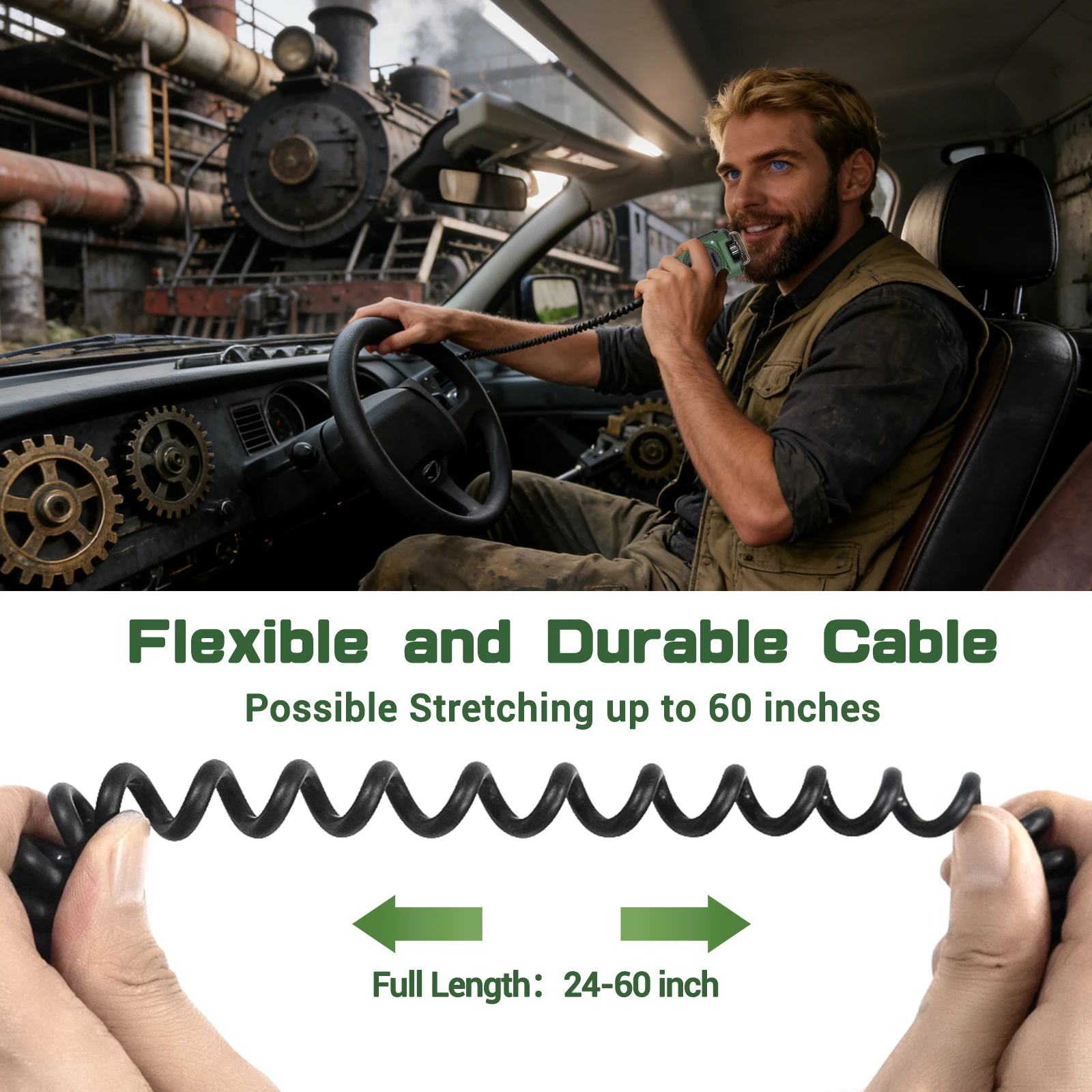 ABBREE Rechargeable Adjustable Volume Speaker Mic AR-158 Handheld Walkie Talkie Microphone For Baofeng UV 5R Mini UV 32 AR-152 view 5