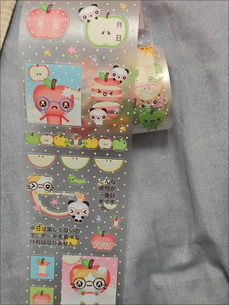 cute-apple-pet-stickers-waterproof-transparent-decals-for-scrapbooking-journal-laptop-phone-case-luggage-diy-craft-supplies