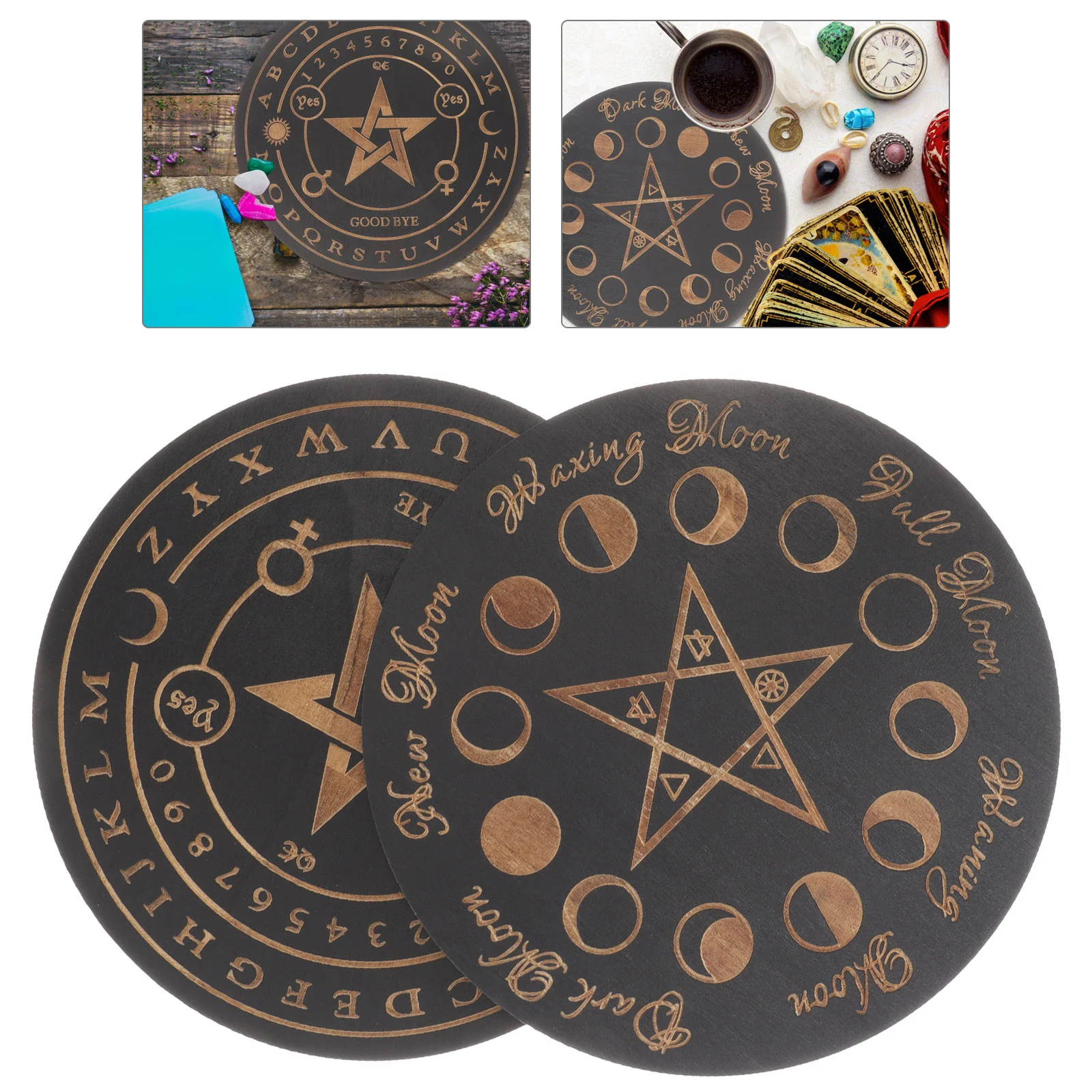 2 Pcs Divination Information Board Game Party Prop Home Decoration Pendulum Wood Desktop Answer Wooden Supplies