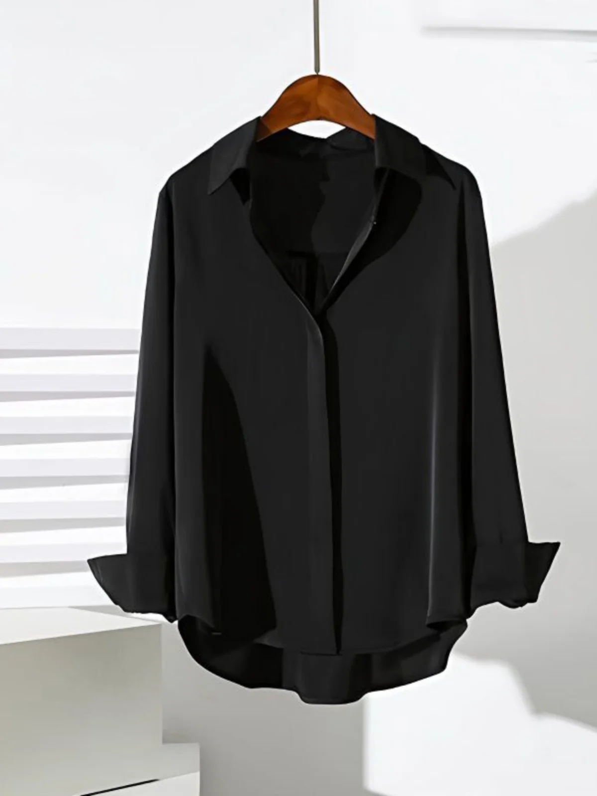 

Модная шелковая блузка для женщин с длинным рукавом, осенняя новинка, приталенная, универсальная, для офиса и повседневной носки, элегантный деловой топ