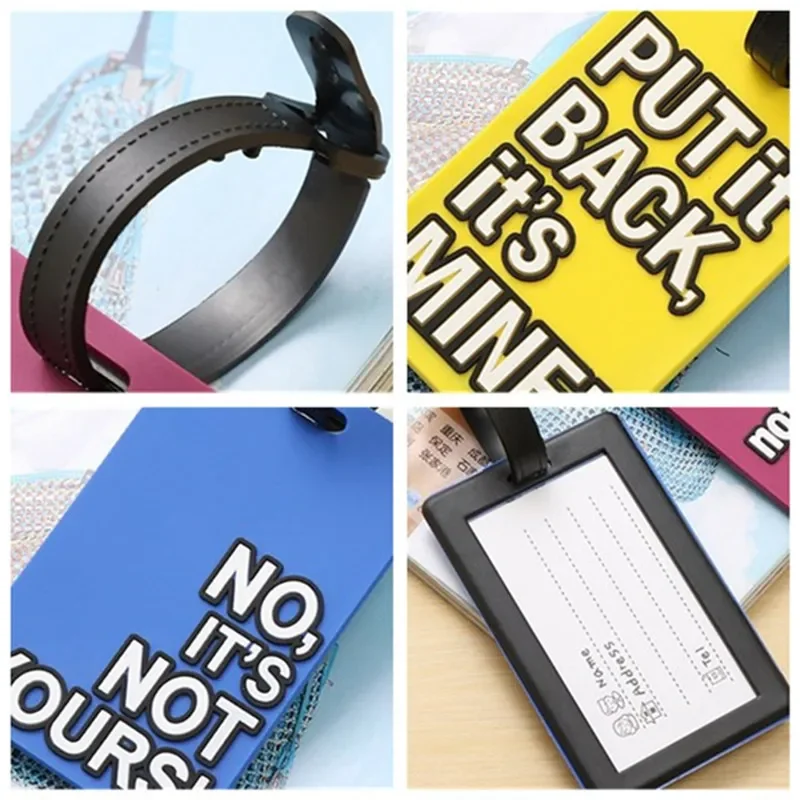 Not Your Bag Travel Accessories Luggage Tags Suitcase Cartoon Style Silicon Portable Travel Name Cellphone Number Label Tag