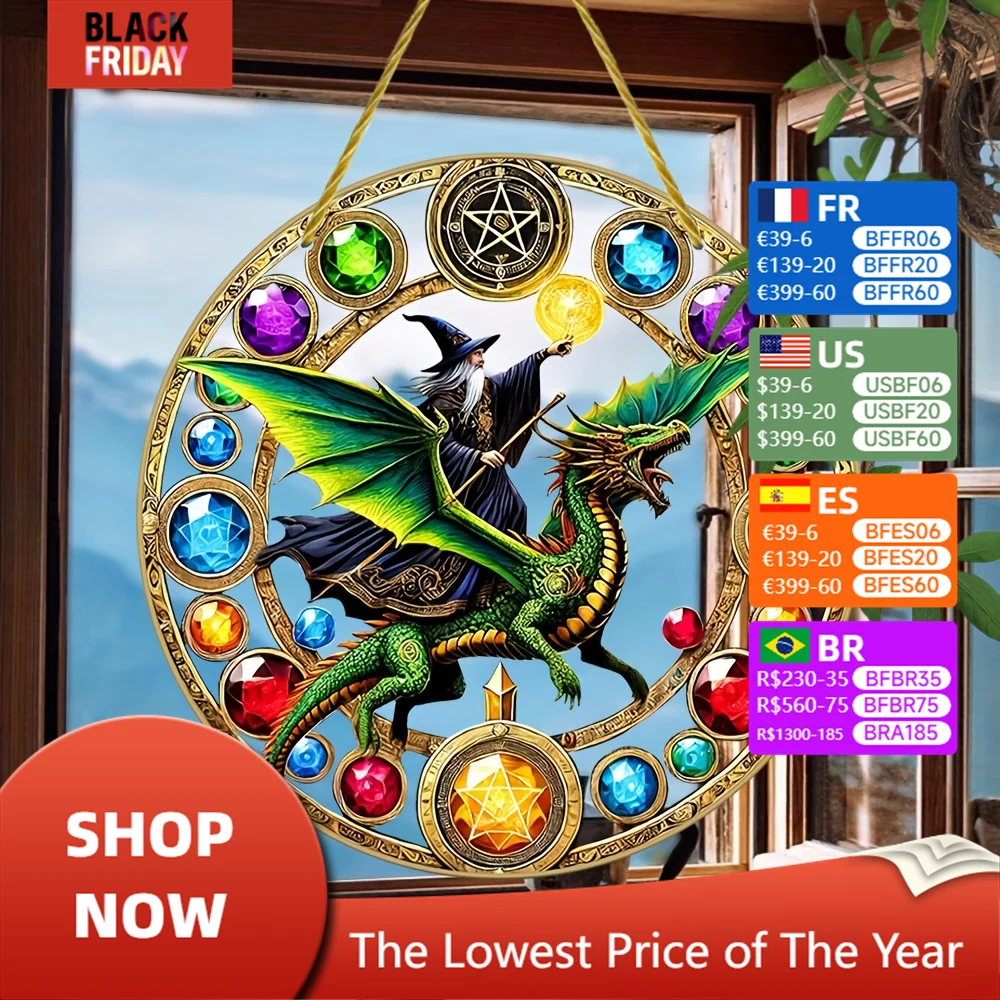 Fantastic Dragon Pendants, Sci-fi-themed Sun Catchers, Colorful Window Ornaments, Holiday Personalized Gifts for All Occasions