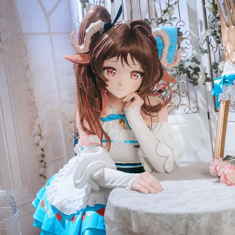 

(MEO033) Customize Handmade Full Head Lockable Crossdress Male to Female Japanese Cartoon Anime Game Character Kigurumi Mask