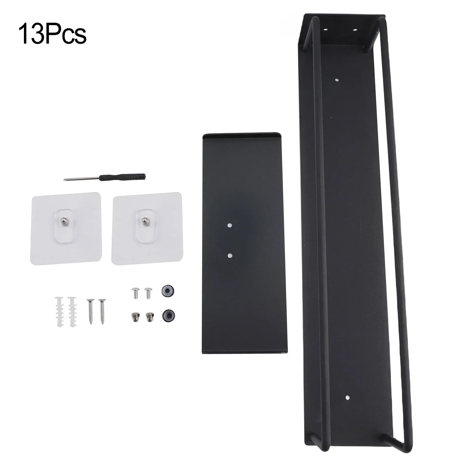 Towel Rack Bathroom Wall Holder Black Double Rod Shower Organizer Wall Mounted For Rolled Towel Storage 40/50CM