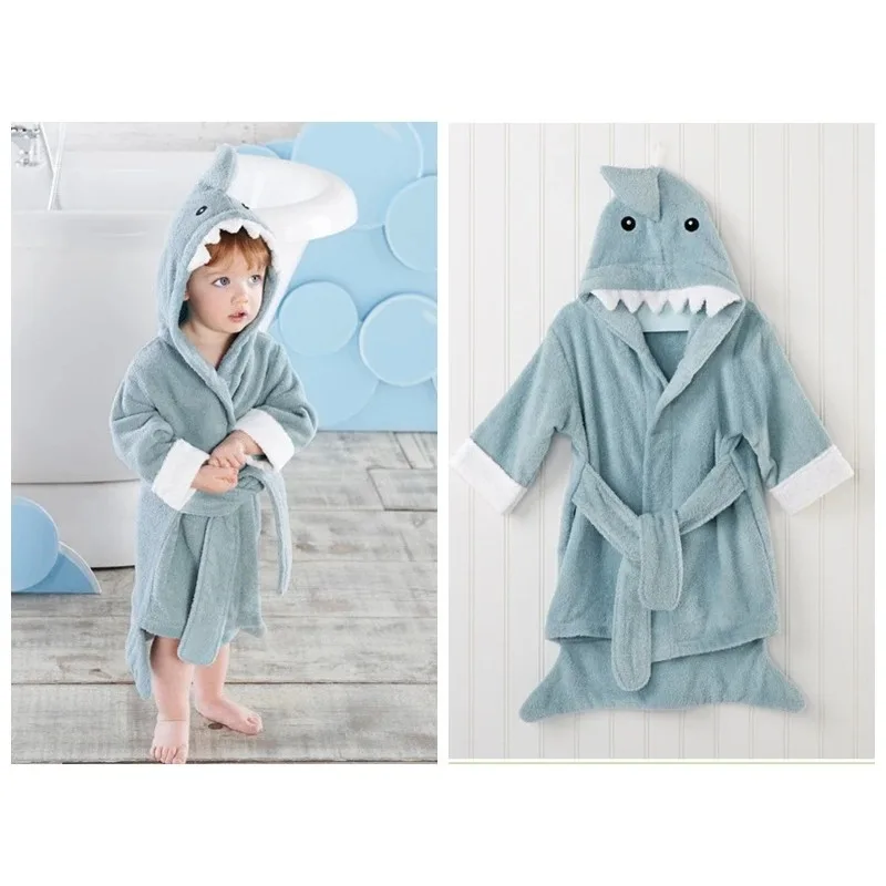 Cotton Baby Robe Bath Towel Cartoon Hoodies Infant Girls Boys Sleepwear Bath Blanket Kids Soft Bathrobe Pajamas Kids Clothing