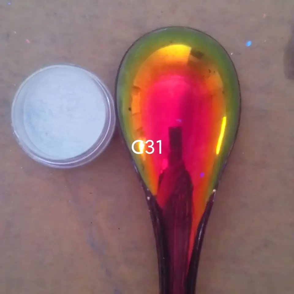 Iridescent Rainbow White Aurora Chrome Super Shifting Chameleon Colorshift Automotive Paint Pigment Powder C31