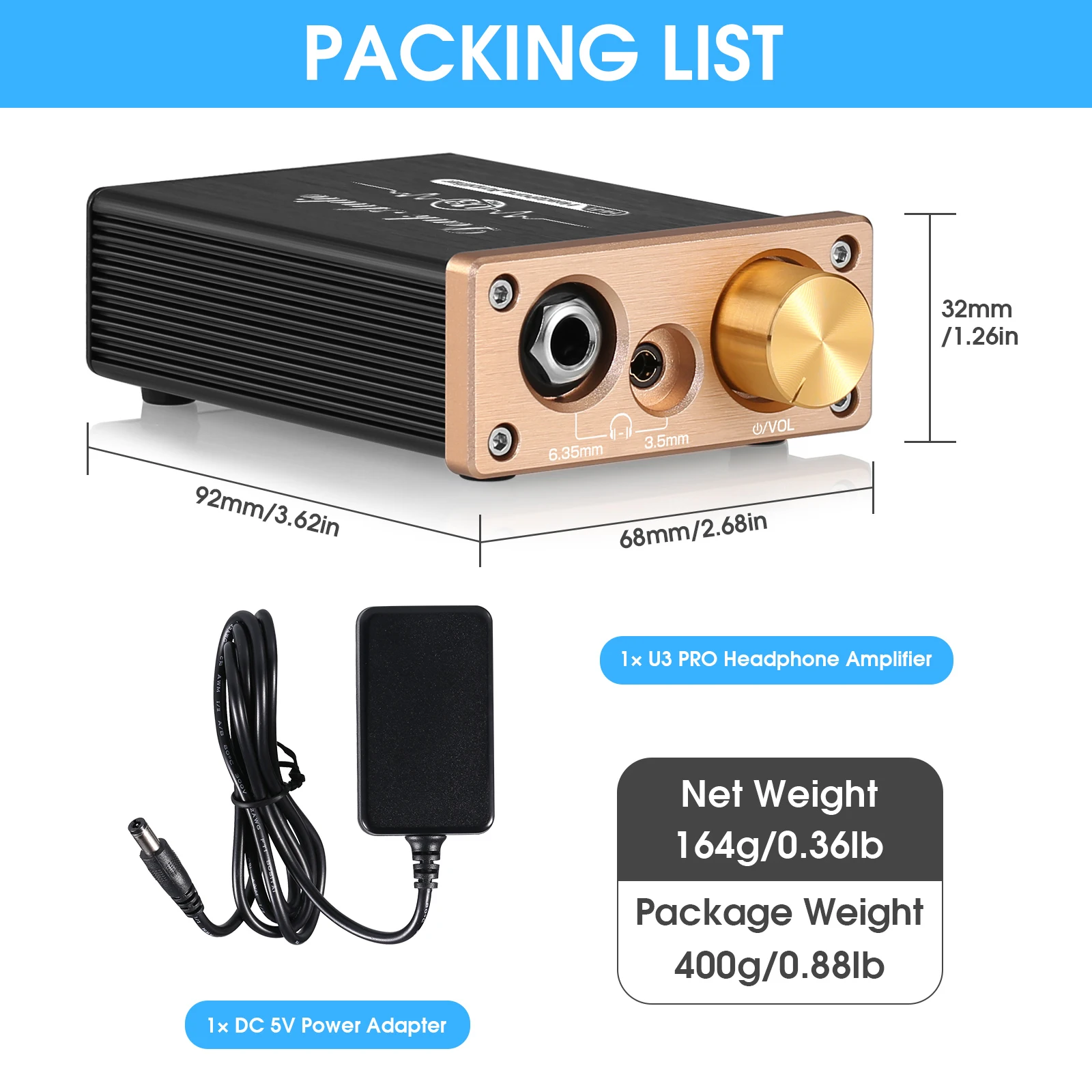 Douk Audio U3PRO HiFi Headphone Amplifier Mini Class A Desktop Amp for Headsets DC5V