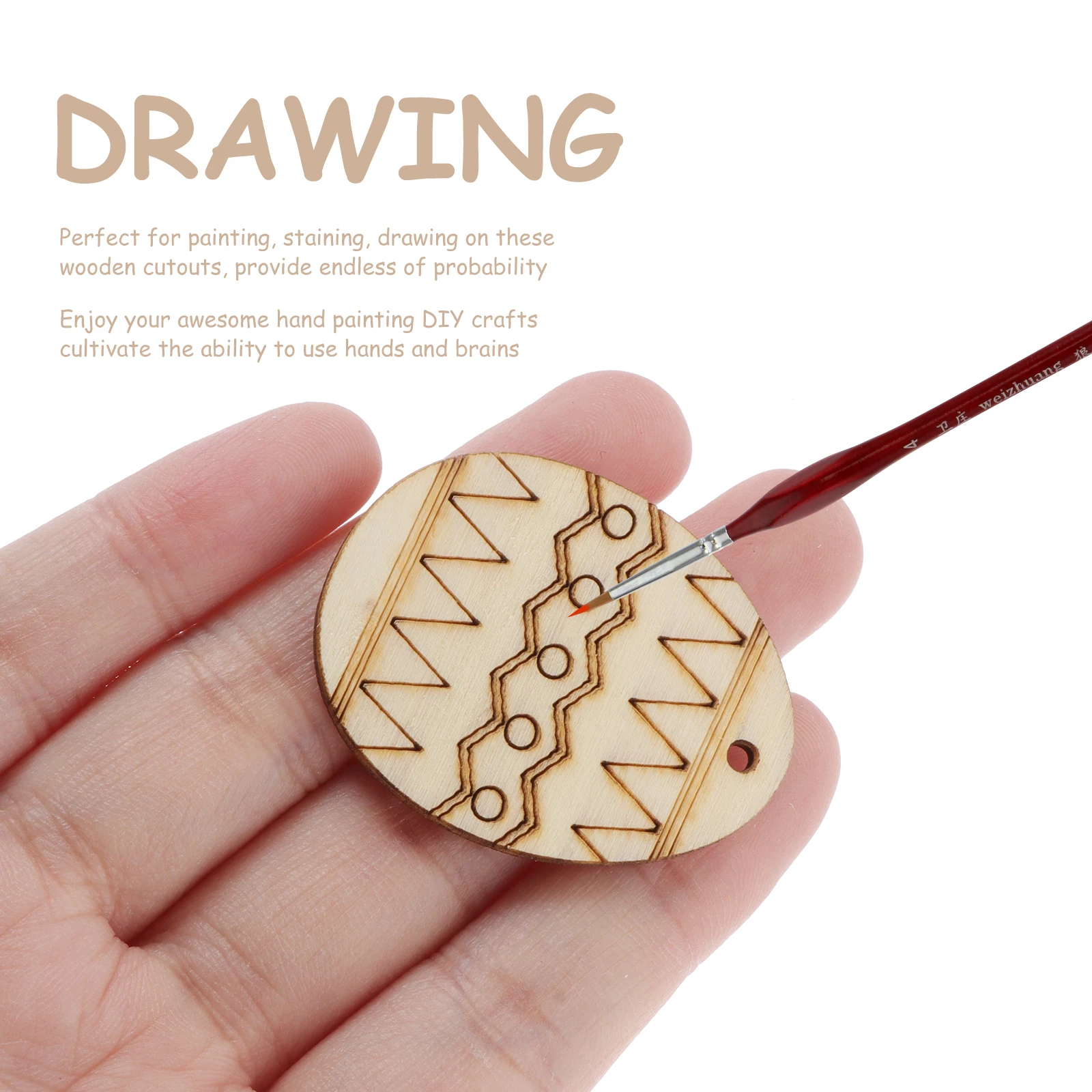 

75pcs Easter Wood Chips Unfinished Wooden Slices for Crafts Hanging Tags Kids DIY Supplies Gifts nament Decorations