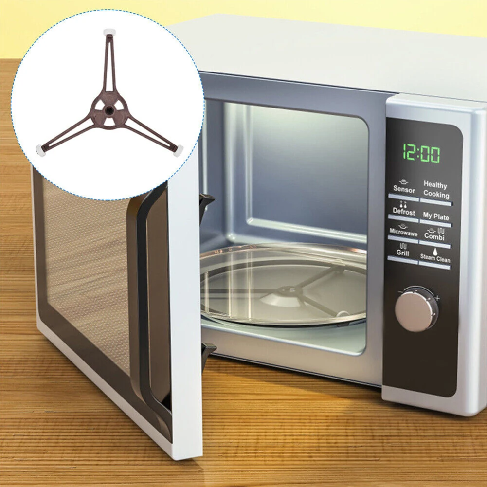 1Pc Microwave Ring Roller Support Glass Turntable Plate Holder Stand With Triple Arm- For Kitchen Cookware Supplies
