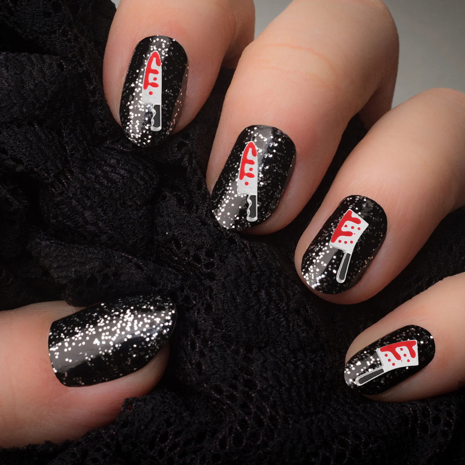 

40 Pcs Halloween Decor Nail Decorations Charms Bloody Cutter Art DIY Accessories Nails Cutters Embellishments