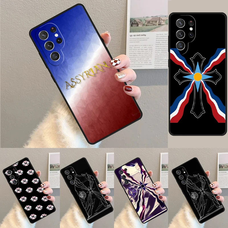 Cover For Samsung Galaxy S24 Ultra S21 S22 S8 S9 S10E Note 10 20 Plus FE S23 Assyria Flag Assyrian Phone case Coque