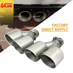 Double Outlet Exhaust Tips Frosted Stainless Steel Car Muffler System Universal Suitable for 51mm 60mm 63mm GTI MK7 Golf7 Nozzle