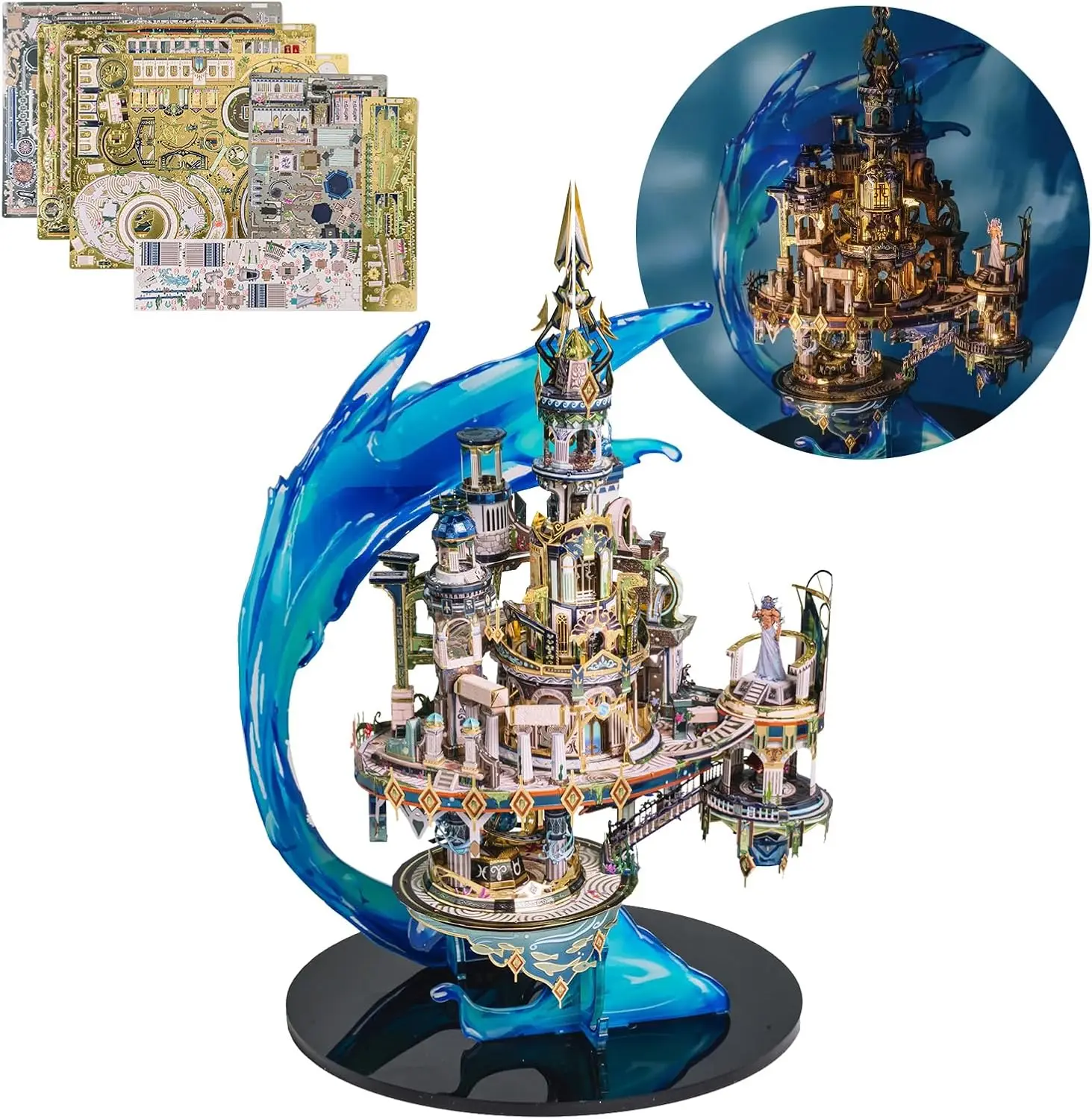 

3D Metal Puzzles for Adult Atlantis Palace, Lost World DIY Metal Model Kits Building Architecture Assembling Brain Teaser, Xmas