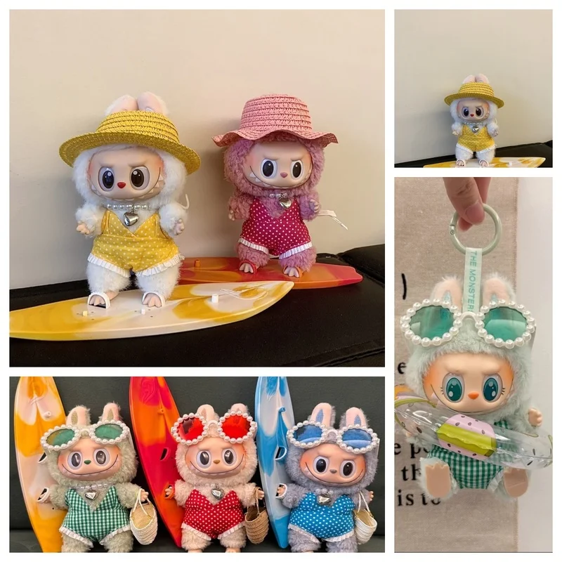 

Latest Spot 17cm 123 Generation Labubwa Clothing Swimsuit Holiday Suit Summer Stand Replacement No Dolls