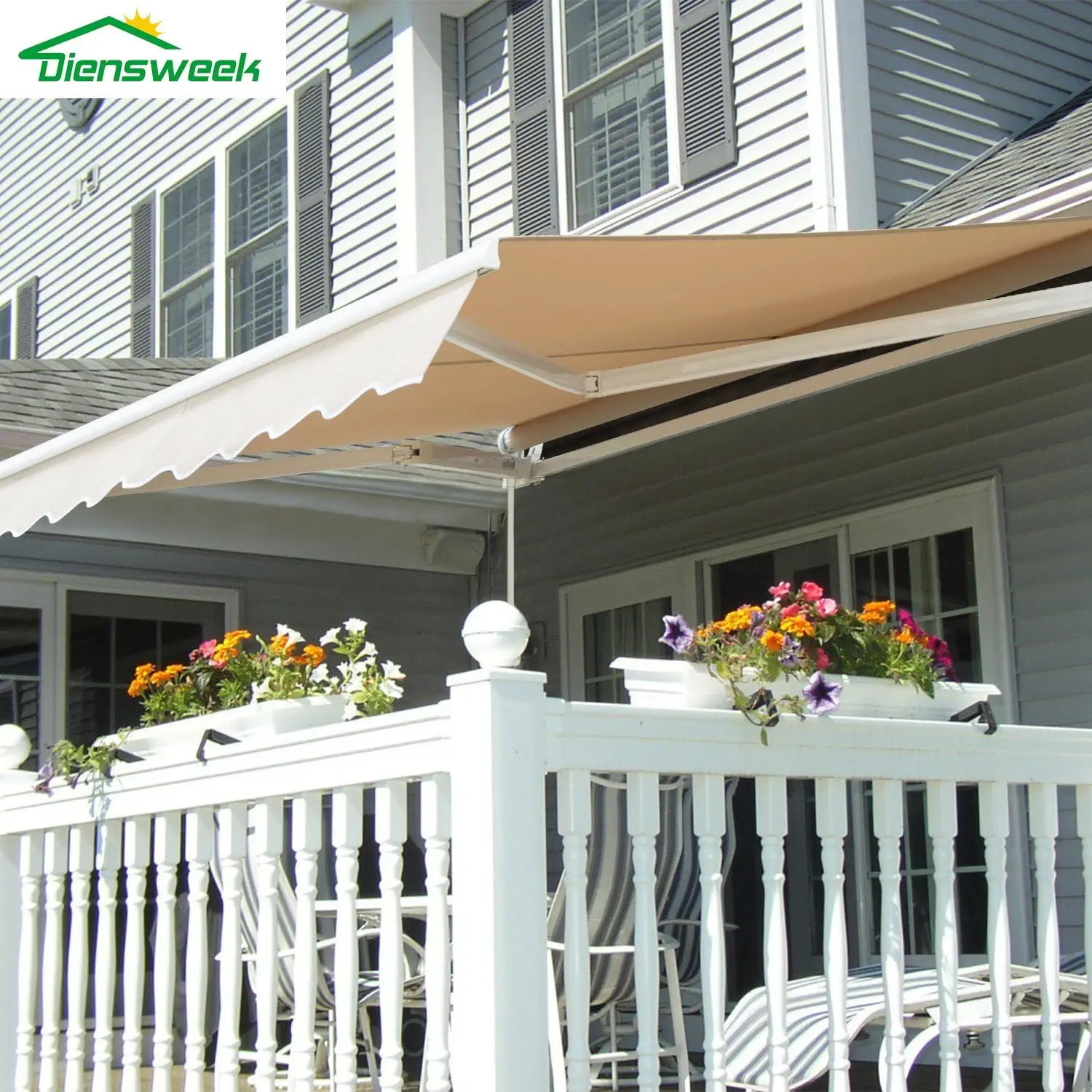 Awning Retractable, Fully Assembled Manual Commercial Grade - Quality 100% 280G Window Door Su