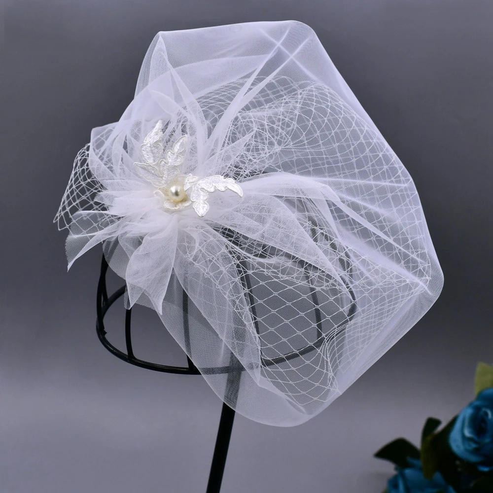 Ladies Birdcage Veil Wedding Bridal Hats White Face Veils Blusher Veil Bride Headwear Church Cocktail Party Hair Accessories