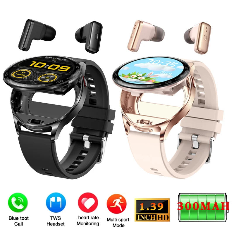 LIGE 2 in 1 Smart Watch Men With Earbuds Smartwatch TWS Bluetooth Earphone Heart Rate Blood Pressure Monitor Sport Fitness Watch