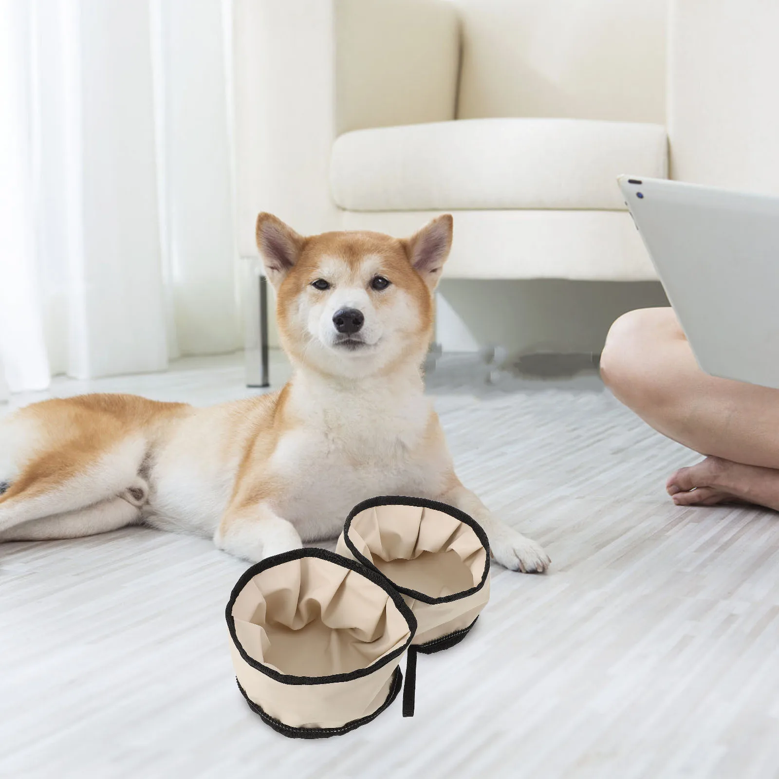 أكسفورد القماش سحاب عازل للماء للطي الكلب السلطانية المحمولة الحيوانات الأليفة السفر طبق سهلة التخزين خفيفة الوزن قابلة للطي وعاء الكلب