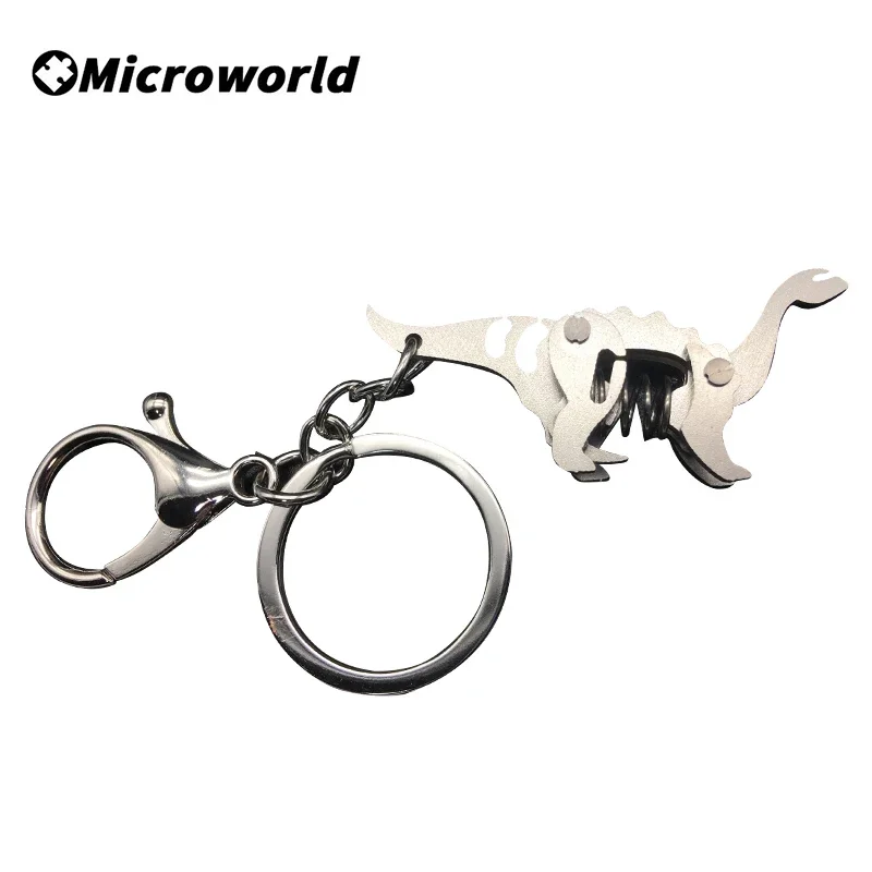 Porte-clés 3D en métal et acier, jeux de Puzzle, adorables modèles d'animaux de compagnie, dinosaures, Mini jouets d'anniversaire, cadeaux
