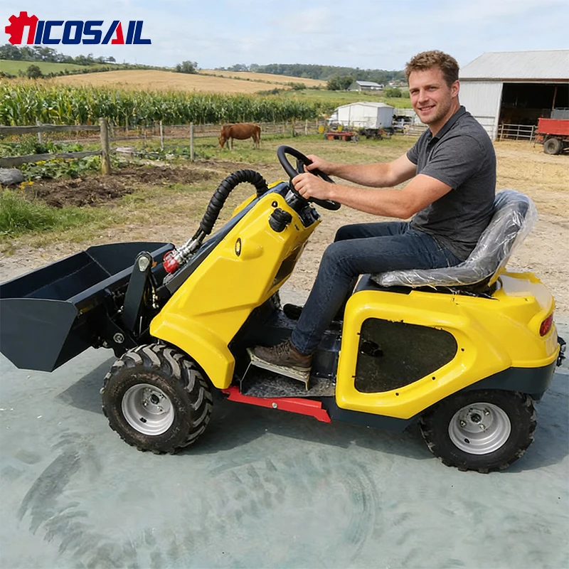 

Nicosail Mini Three-wheel Skid Steer Loader - EPA Compliant Great For Animal Husbandry Construction & Farm EUR5 Certified