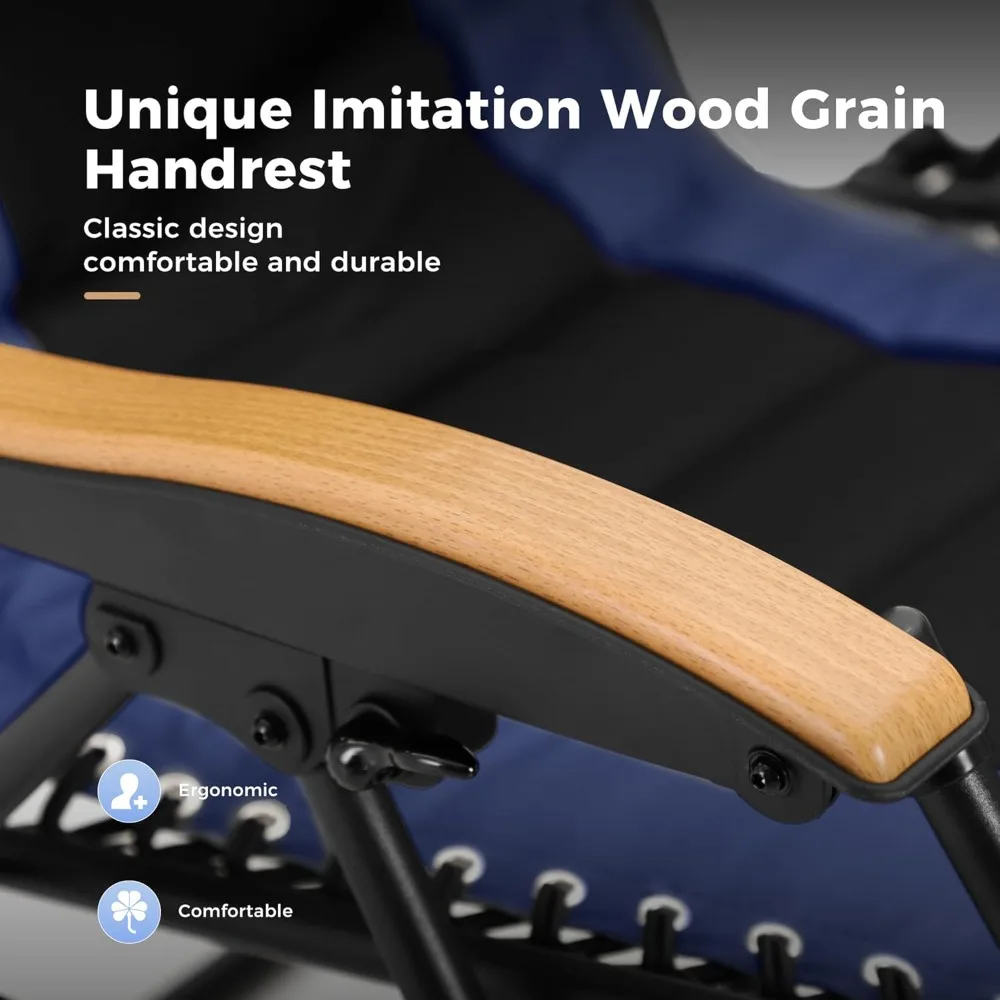 

Негабаритное кресло для газона с мягкой подкладкой XXL, антигравитационное кресло для отдыха, складное кресло с широким сиденьем 30 дюймов, уличное походное кресло