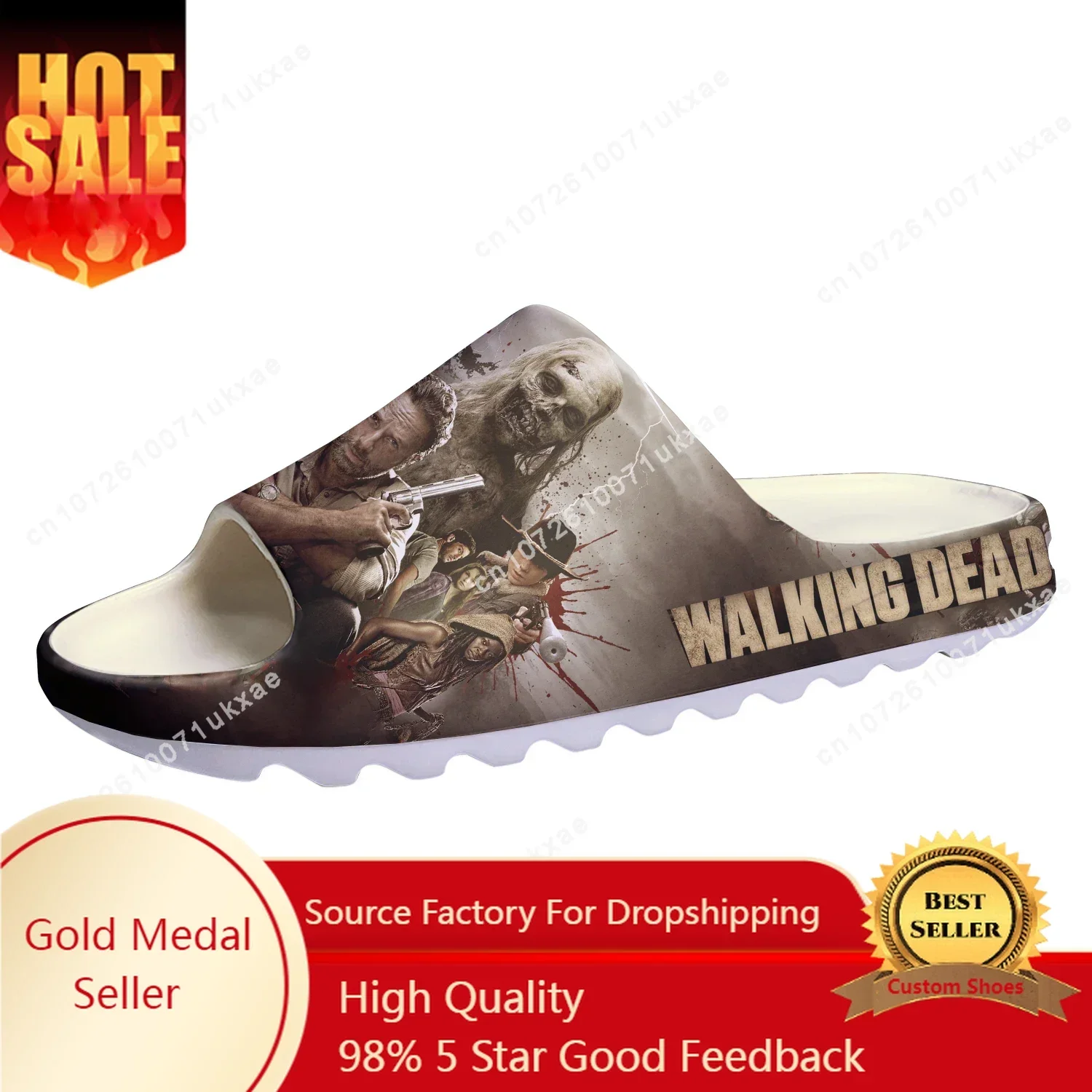 

The Walking Dead Horror Soft Sole Sllipers Home Clogs Customized Step On Water Shoes Mens Womens Teenager Step in Sandals