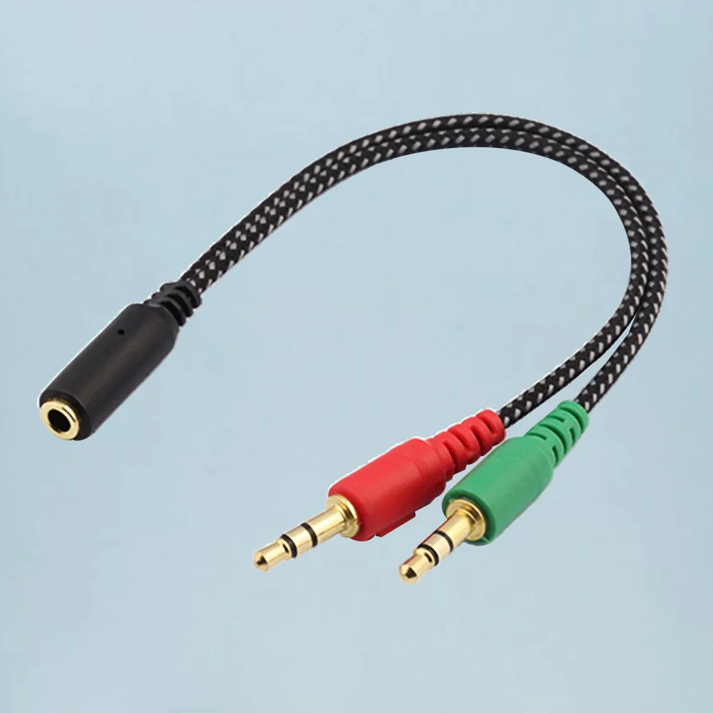 Female to 2 Male Headset Splitter Cable Computer Headphones Microphone Adapter Convertors audio adapter