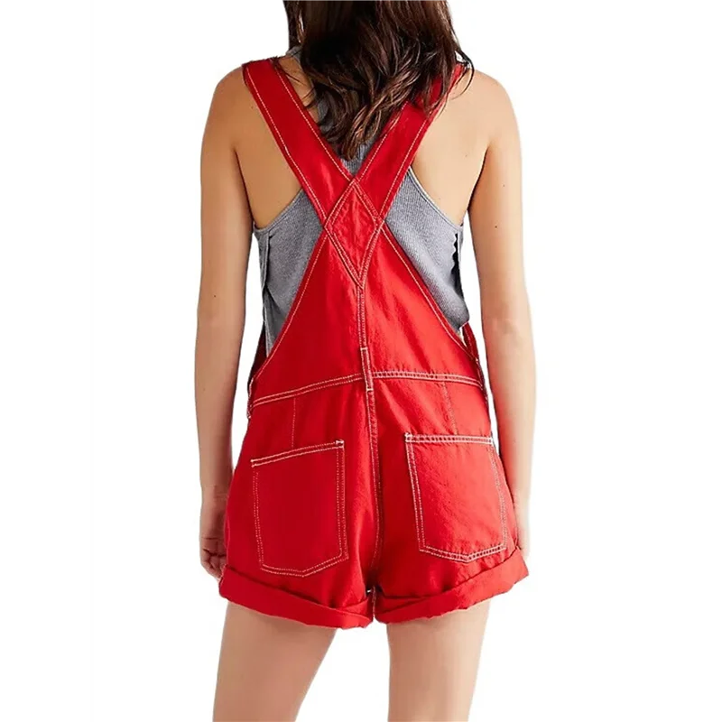 

Женские джинсовые шорты, комбинезоны, летние повседневные свободные регулируемые комбинезоны, джинсовый комбинезон, комбинезон с нагрудником