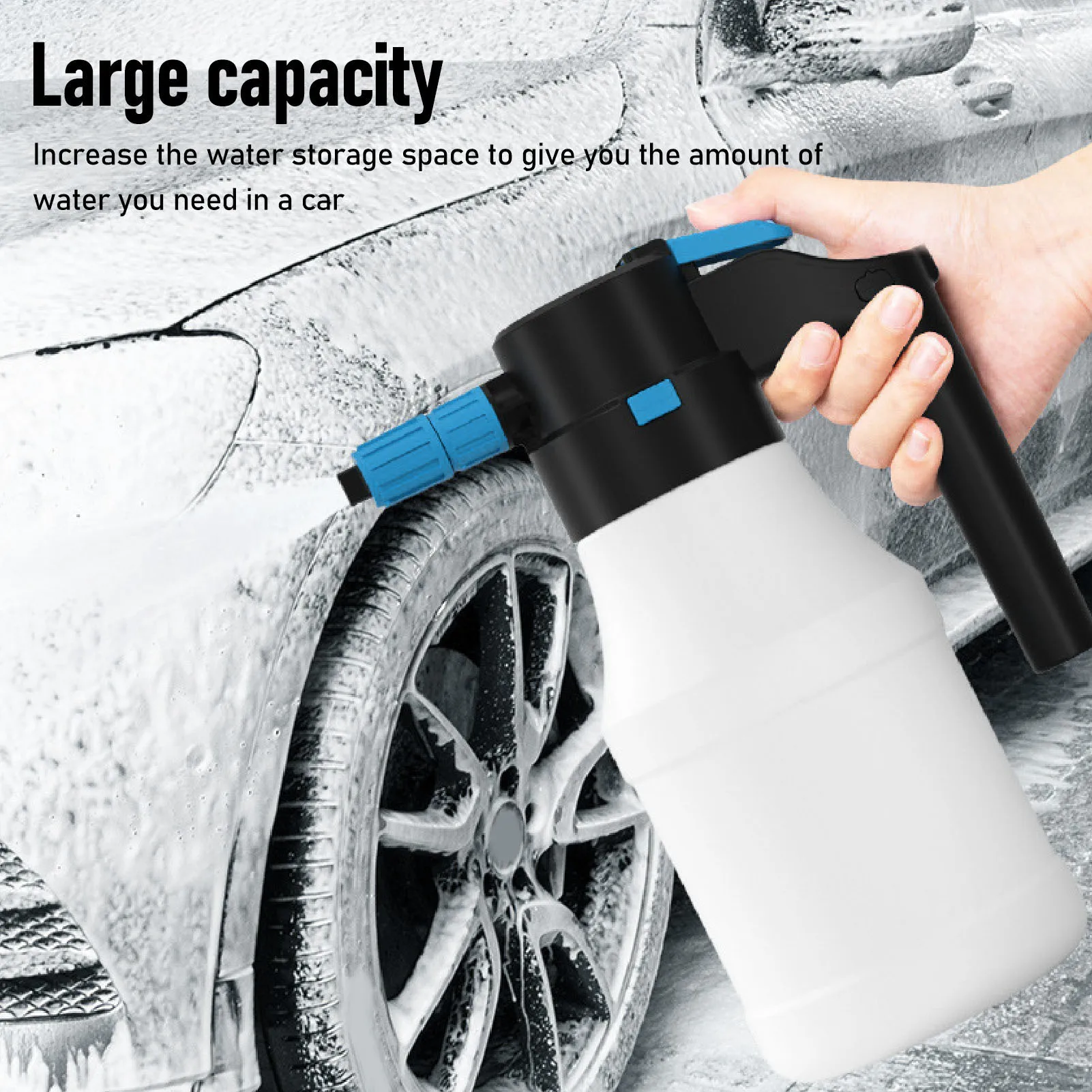 Electric Car Wash Foam Watering Can Automatic Spray Handheld High Pressure Pump Sprayer for Car Washing Gardening Watering Sprin