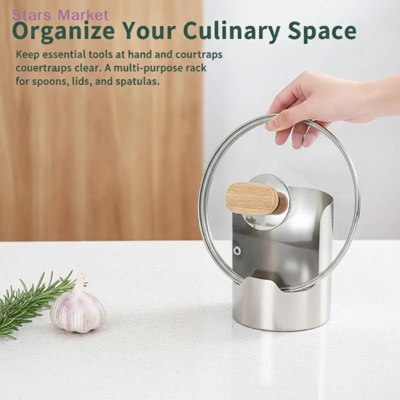 Stable Stainless Steel Spoon Holder Easy To Clean Stainless Steel Spatula Holder Heat-Resistant Soup Spoon Dinning Table