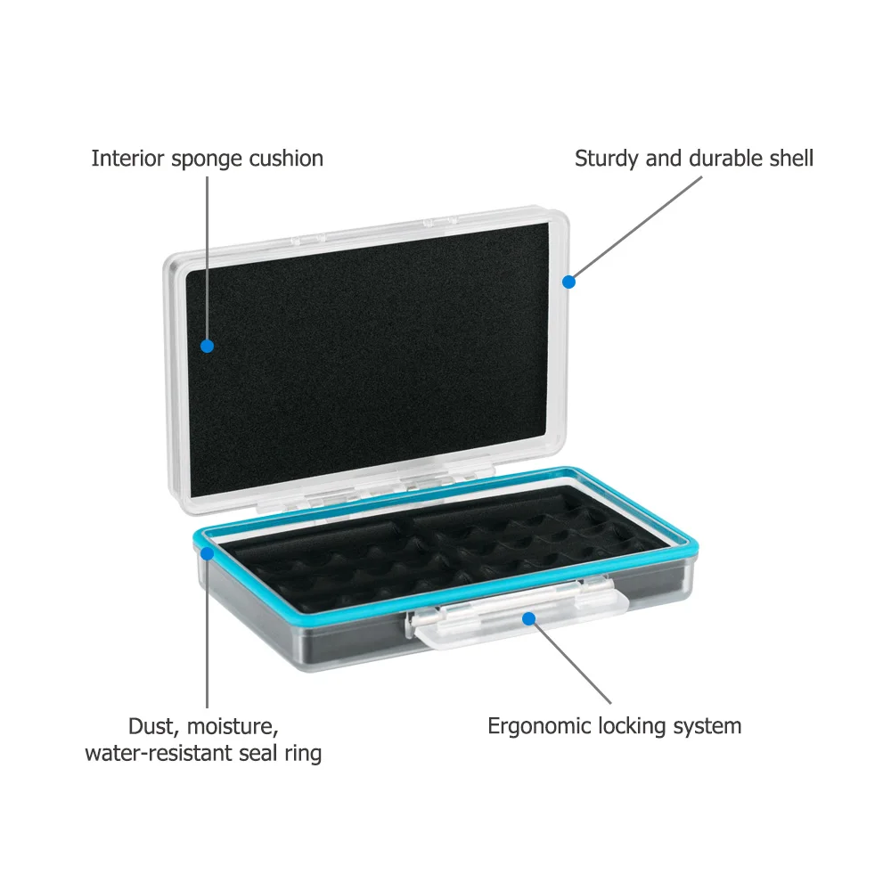 JJC 8 Slots AA/14500 Battery Case Holder Waterproof Storage Box Organizer for AA/14500 Lithium Rechargeable Batteries Container