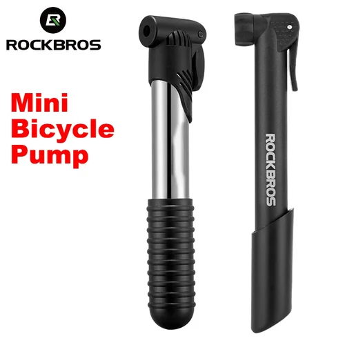 ROCKBROS-bomba de bicicleta portátil, 80-100PSI, fácil operación, Mini bomba de aire de alta presión, accesorios para bicicleta de montaña de acero inoxidable