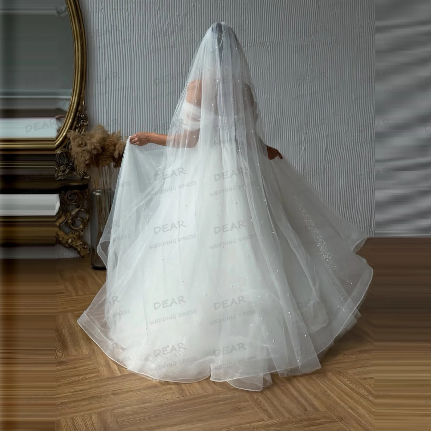 Luxury Beading Wedding Dresses A Line Women's Sweetheart Sleeveless Backless Bride Gowns Formal Vestidos De Novia Customized