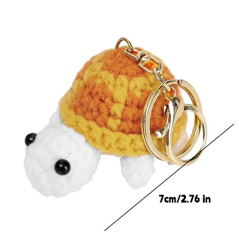 Hand Crocheted Turtle Keychain Mini Amigurumi Keyring for Bag Purse Backpack Soft Wool Pendant Cute Animal Charm Gift for Child view 6
