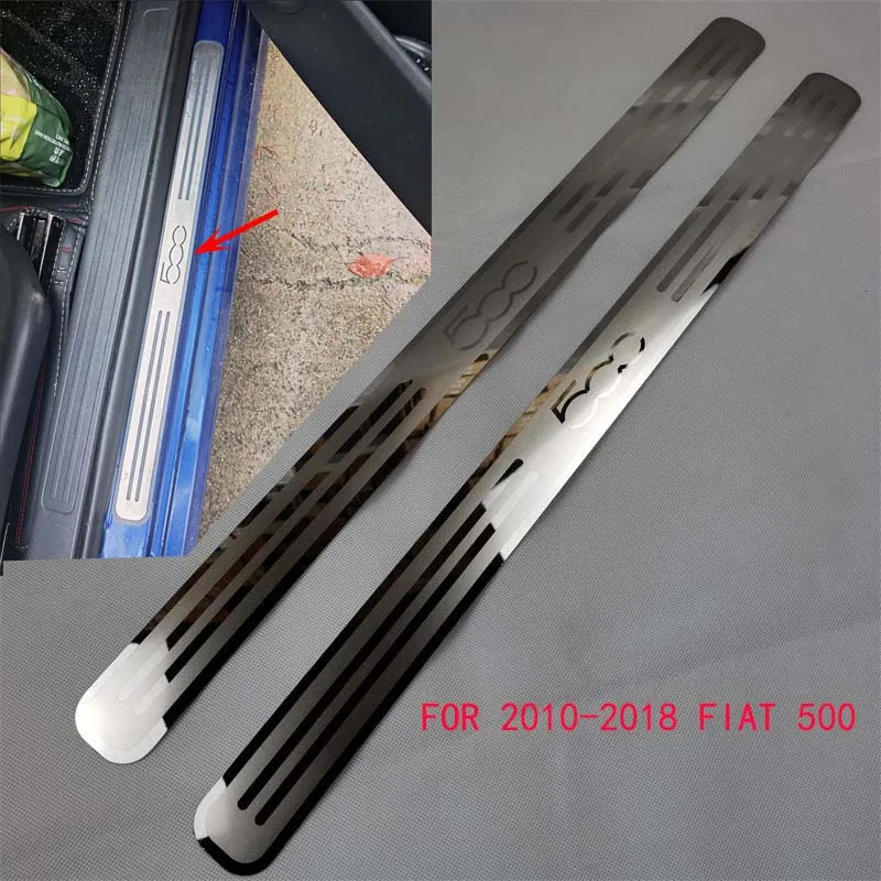 Exterieur Instaplijsten Voor Fiat 500 2010 2011 2012 2013 2014 2015 2016 2017 2018 Rvs Scuff Plate Trim Anti Scratc
