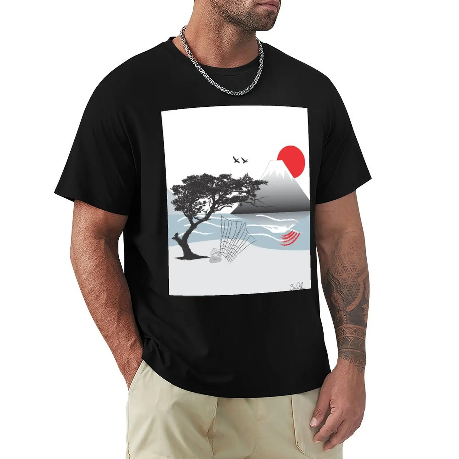 

Fishing net T-Shirt korean fashion graphic t shirts funny gifts summer 2025 t shirts for men cotton