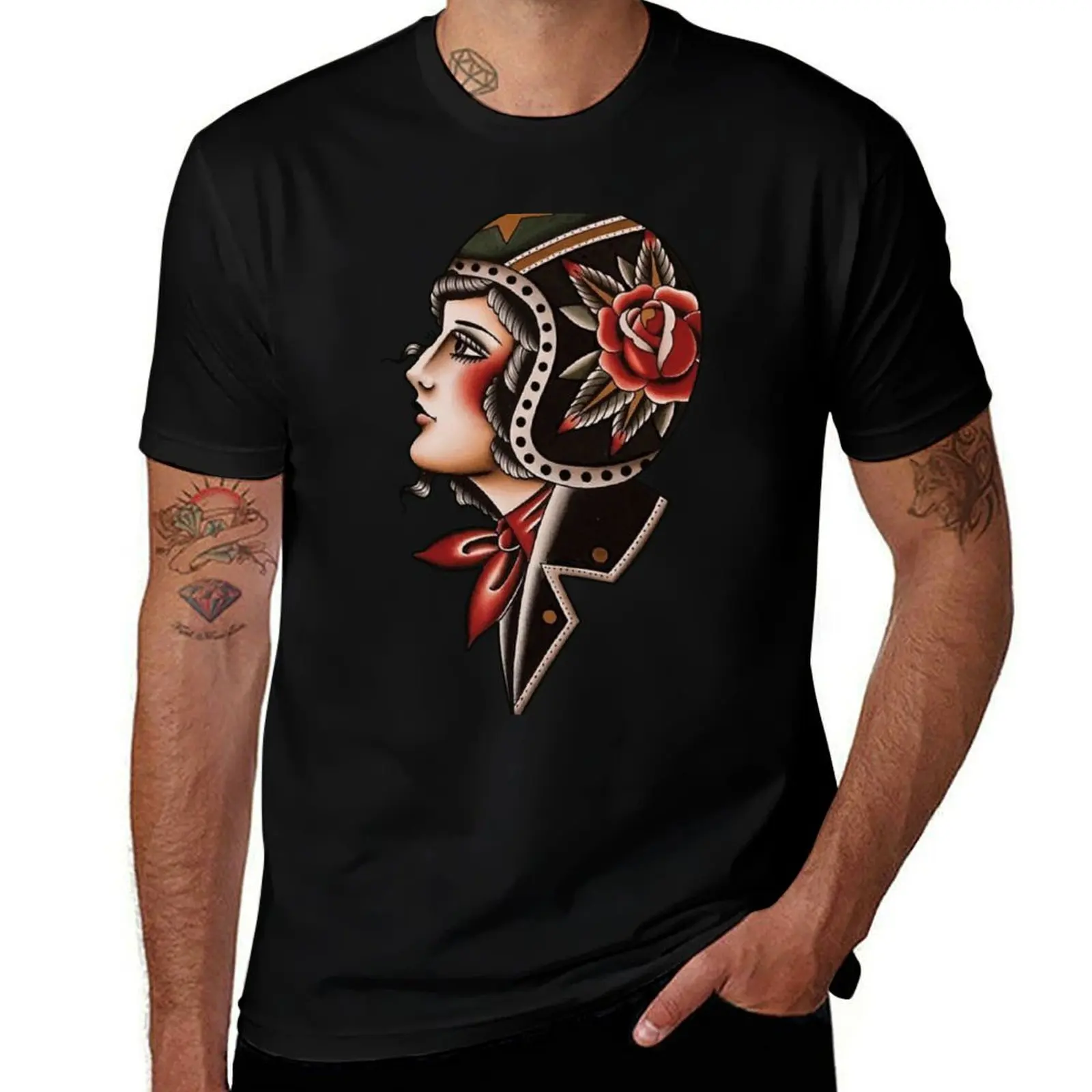 

t shirts t T-Shirt man Motorcycle luxury Girl with shirt prints Tattoo