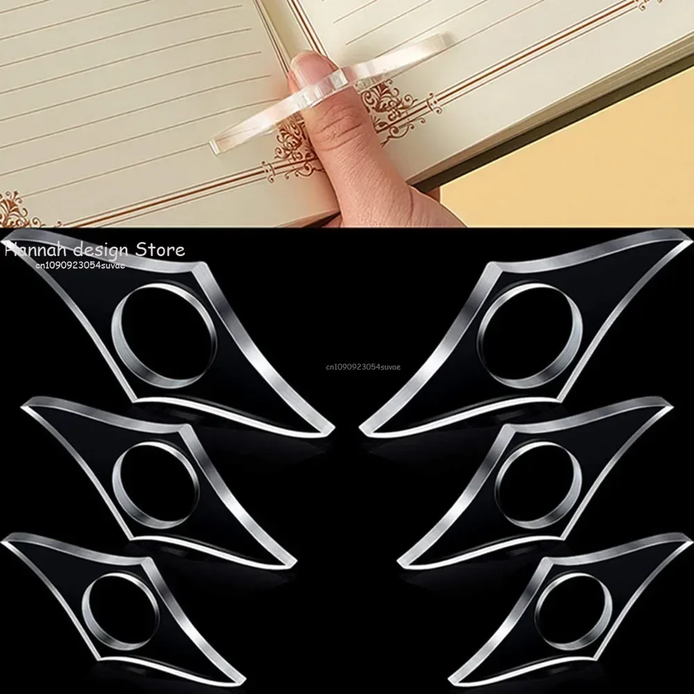 Acrylic Thumb Bookmark One Hand Reading Thumb Book Holder Clear Portable Ring Page Holders Durable Student Fast Reading Tools