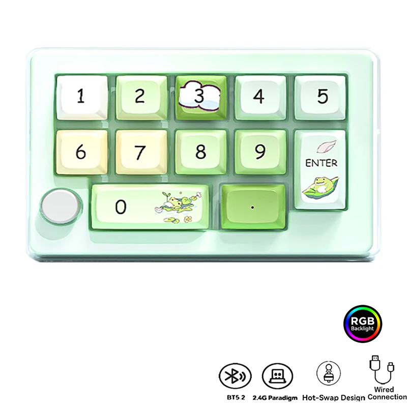 Teclado mecánico retroiluminado para juegos, teclas intercambiables en caliente, trimodo BT, inalámbrico, RGB, teclado de programación para escritorio/portátil