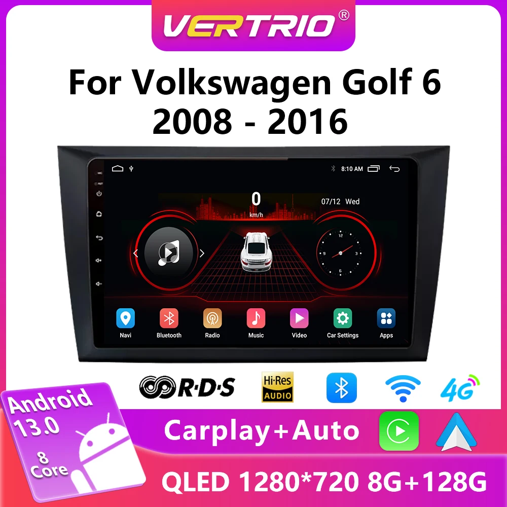 

Car Radio For Volkswagen Golf 6 2008-2016 Multimedia Video Player Navigation Stereo GPS Android 12 No 2Din 2 Din 4G Carpaly DVD