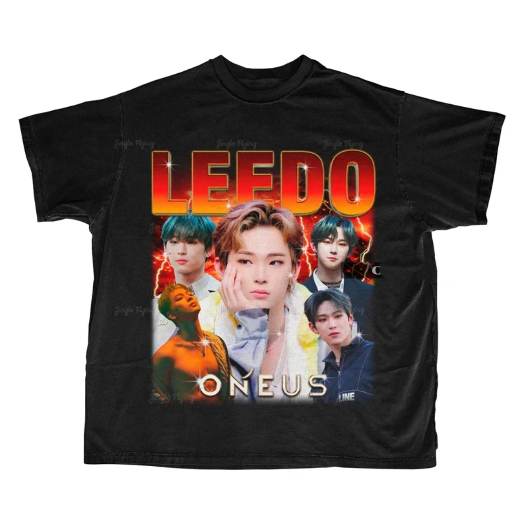 Ретро-футболка Oneus Leedo в стиле 90-х с голенищем, Kpop футболка, подарок Kpop