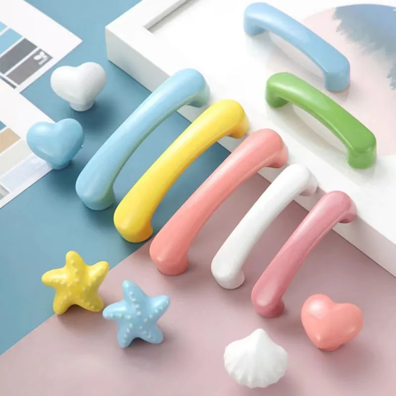 

Ceramic Clouds Stars Moon Hook And Handle Children's Room Knobs Furniture Dresser Drawer Knob Wall Cabinet Door Handles for Kids