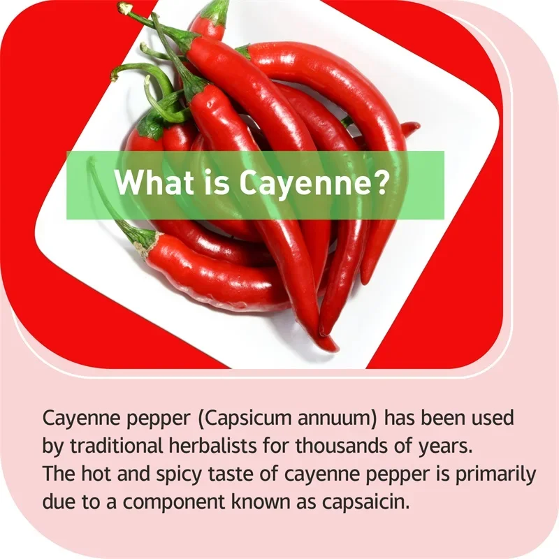 Cayenne Capsules - with Hawthorn Berry, Ginger - Supports Cardiovascular Health and Promotes Blood Circulation