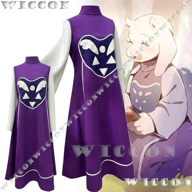 

Toriel Mother Undertallee Anime Game Cosplay Dress Long Purple Robe Suit Woman Girl Clothes Halloween Christmas Carnival Party