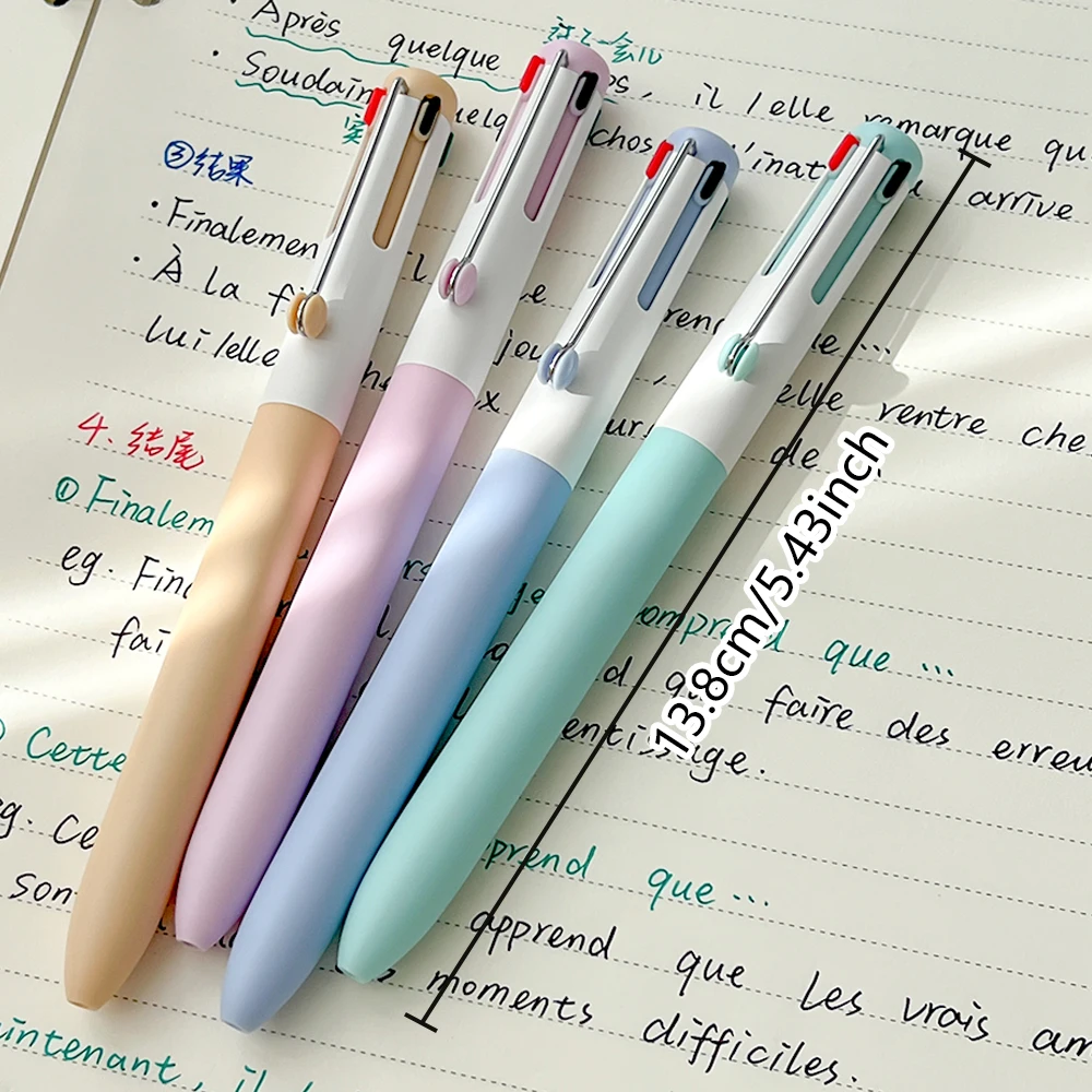 1Pcs 4-in-1 Colorful Gel Pens 0.5mm Smooth & Quiet Quick-Dry Writing Pen for  Learning Office Drawing Journaling