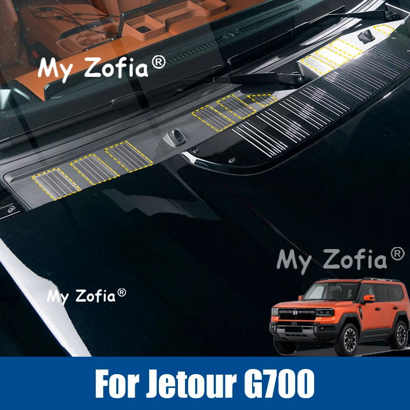 

Для Jetour G700 2025 2026, передняя крышка капота автомобиля, защита от засорения, дренажный защитный чехол, аксессуары из нержавеющей стали